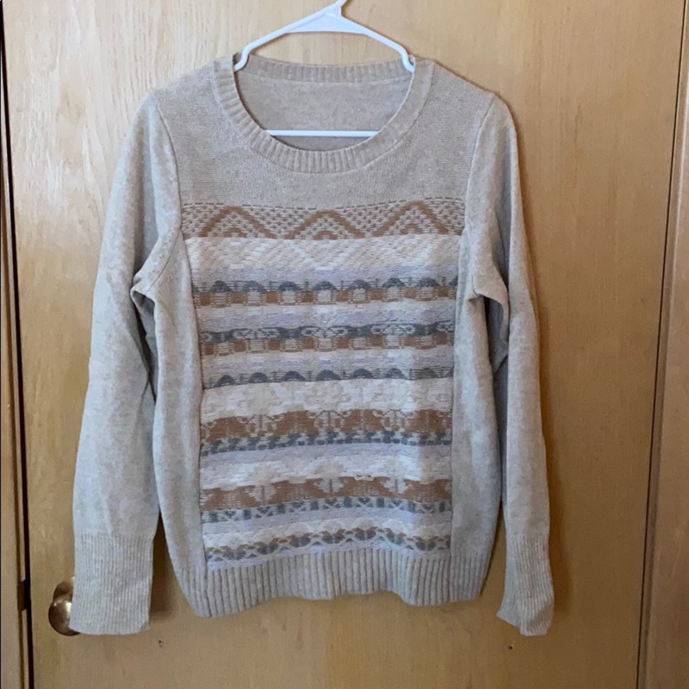 J.Crew Jacquard Stitch Fair Isle Panel Sweater